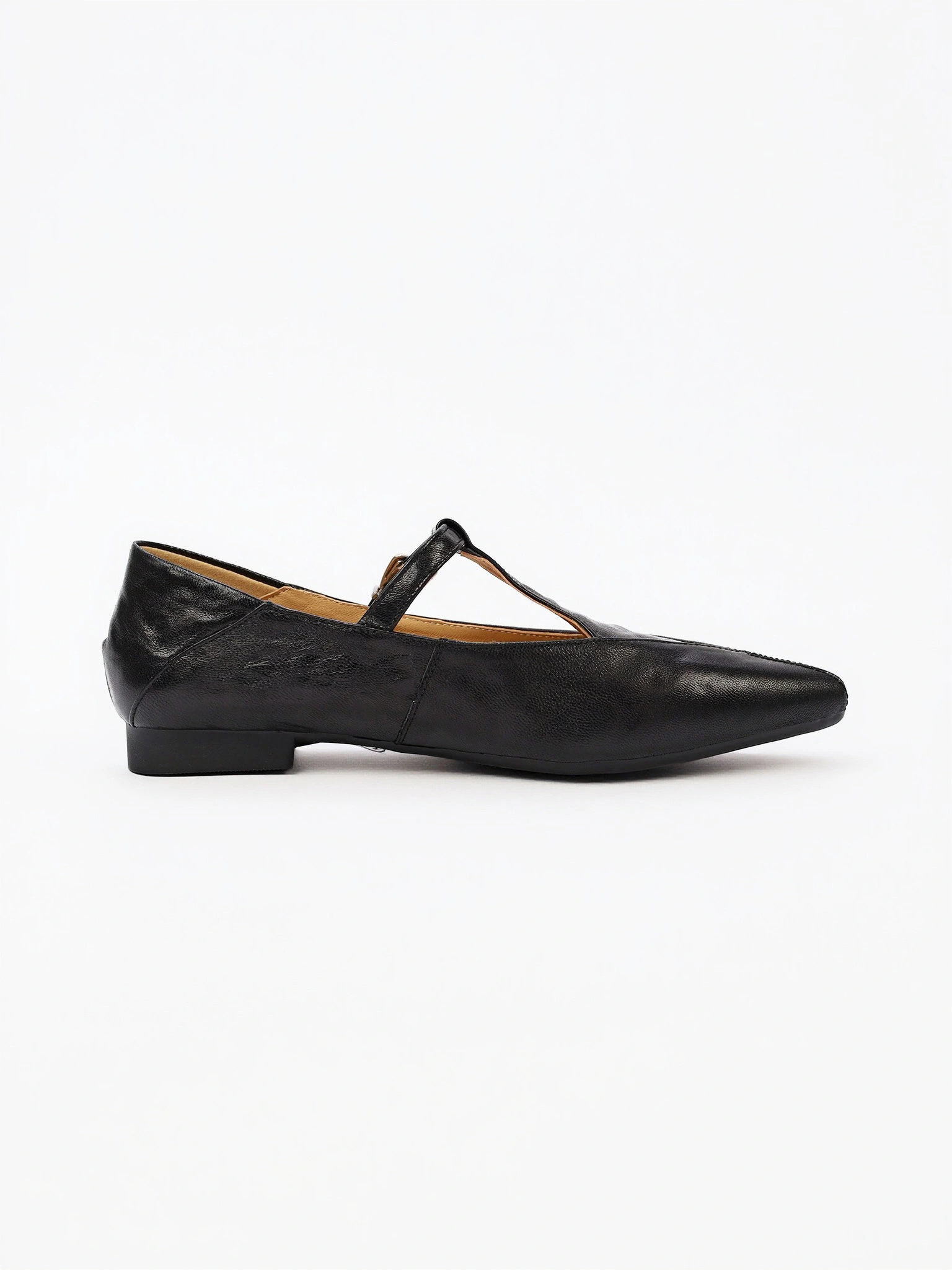 Туфли мэри-джейн черного цвета на низком венском каблуке